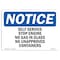 Signmission OSHA Notice, 5" Height, Self Service Stop Engines No Gas In Glass Sign, 7" X 5", Landscape OS-NS-D-57-L-18275 - alternate 1